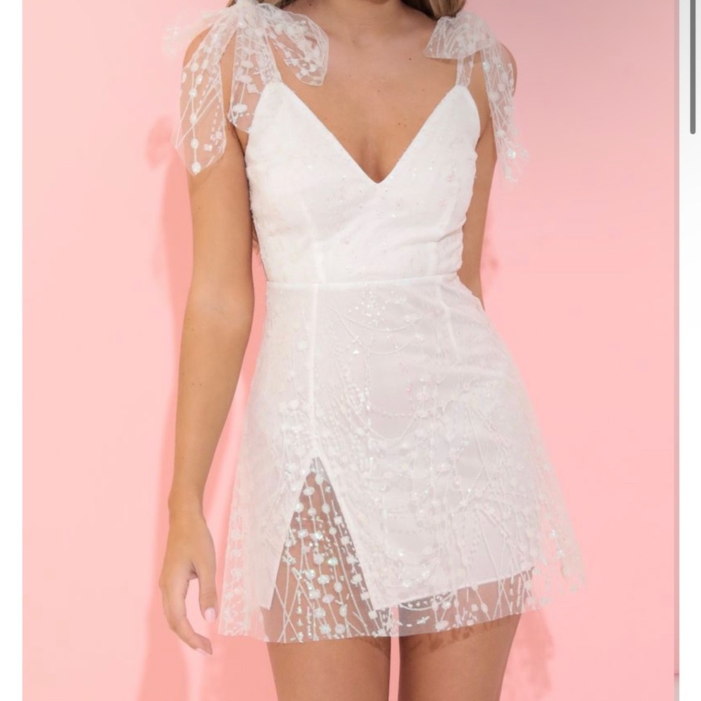 Lucy In The Sky Dress White Sparkle